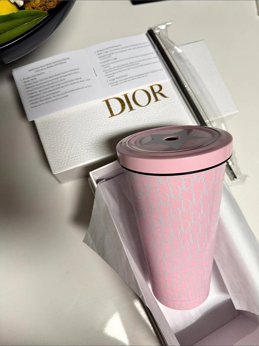 Dior Backstage Pink Oblique Tumbler Pink & Silver exclusive member offer